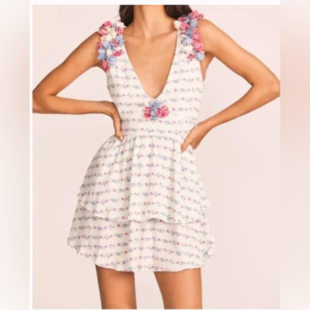 LoveShackFancy Shayna Mini Dress in "Lilac Crema"
Size 6